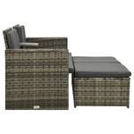 Garten-Sofa-Set Grau - Metall - Polyrattan - 55 x 32 x 55 cm