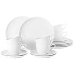 Kaffeeservice Terra Uni 18-teilig Weiß - Ton - Porzellan - 24 x 19 x 43 cm