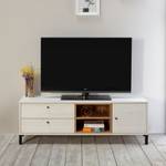 Meuble TV Javea 2 tiroirs Blanc - Bois manufacturé - 136 x 47 x 40 cm