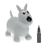 Hüpftier Hund grau Schwarz - Grau - Weiß - Kunststoff - 60 x 50 x 25 cm