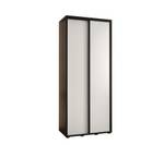 ARMOIRE À PORTES COULISSANTES DAVOS 1 Noir - Blanc - Largeur : 100 cm