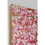 Tableau déco Touched fleurs couple Rose foncé - Textile - 80 x 100 x 4 cm