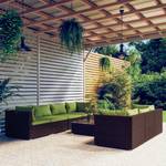 Garten-Lounge-Set (8-teilig) 3013630-7 Braun - Grün - Metall - Polyrattan - 60 x 30 x 60 cm