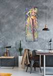 Tableau peint à la main Seductive Venus Marron - Bois massif - Textile - 40 x 120 x 4 cm