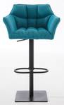 Tabouret de bar Damaso Lot de 2 Turquoise - Noir