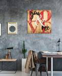 Holzbild Pure Love Braun - Rot - Metall - Holz teilmassiv - 60 x 60 x 5 cm