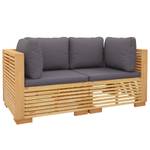 Garten Ecksofa 3028565-16 (2er Set) Braun - Dunkelgrau - Grau