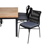 Ensemble de salon de jardin Mexico Noir - Bois massif - 90 x 74 x 160 cm