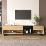 TV-Lowboard Astraios Ⅱ Braun - Holzwerkstoff - Metall - Massivholz - Holzart/Dekor - 40 x 50 x 200 cm