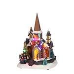 Weihnachtsdorf-Miniatur Kirche mit Chor Kunststoff - 15 x 28 x 19 cm