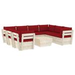 Garten-Lounge-Set (9-teilig) 3016490-21 Rot - Rotbraun