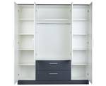 Kleiderschrank Kent 40 WA Grau - Weiß - Holzwerkstoff - Kunststoff - 181 x 201 x 54 cm