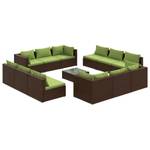 Salon de jardin (lot de 13) 3013631-4 Marron - Vert - Métal - Polyrotin - 60 x 30 x 60 cm