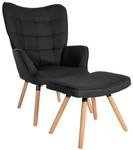 Sessel mit Hocker Garding Schwarz