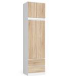 Armoire avec surmeuble S60 2T 2S CLP Imitation chêne de Sonoma - Blanc