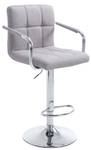 Barhocker Lucy V2 Stoff chrom Grau - Silber