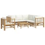 Salon de jardin 3028492-19 (lot de 7) Blanc - Bambou - 69 x 65 x 69 cm