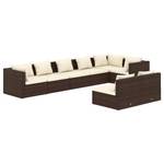 Garten-Lounge-Set (8-teilig) 3013637-12 Braun - Weiß - Metall - Polyrattan - 70 x 61 x 70 cm