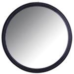 Großer runder Spiegel aus schwarzem Ratt Rattan - 70 x 70 x 70 cm
