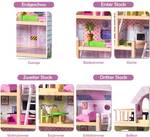 Puppenhaus Puppenstube Holz Pink - Holzwerkstoff - 61 x 30 x 81 cm