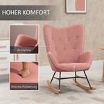 Schaukelstuhl mit Polsterung 839-217PK Pink - Textil - 70 x 96 x 65 cm