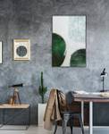 Acrylbild handgemalt Green Continents Grün - Weiß - Massivholz - Textil - 60 x 90 x 4 cm