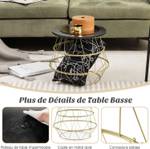 Table d’Appoint JV10743GD Doré - Bois manufacturé - 40 x 38 x 40 cm