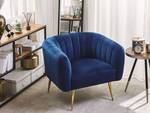 Fauteuil LACONIA Bleu - Bleu foncé - Doré