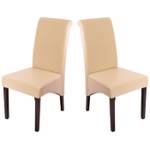 Esszimmerstuhl Cesena (2er-Set) Beige - Dunkelbraun