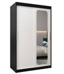 Armoire à portes coulissantes promo t2 Noir - Blanc - Largeur : 120 cm - 2 porte