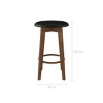 Tabouret de bar Vahina (Lot de 2) Noir - Bois massif - 38 x 66 x 38 cm