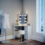 Coiffeuse Tilda avec tabouret et LED Blanc