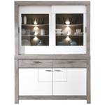 Buffetschrank Grita 15 LED Weiß - Holzwerkstoff - 157 x 211 x 43 cm