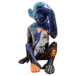 Statue singe mains sur les yeux - RIFIFI Porcelaine - 26 x 39 x 27 cm