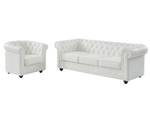 Couchgarnitur CHESTERFIELD 2er-Set Weiß