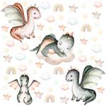 Wandsticker für Kinder DRACHEN Wolken 60 x 30 x 30 cm