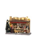 Weihnachtsdorf-Miniatur Krapfen-Stand Stein - 6 x 12 x 17 cm