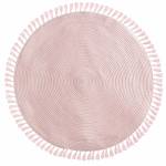 Dekoteppich mit Quasten Lurex Pink - Naturfaser - 90 x 1 x 90 cm