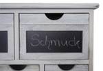 Commode Ermelo avec tableau style shabby Gris - Blanc - Bois/Imitation - En partie en bois massif - 60 x 87 x 30 cm