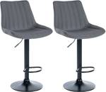 Tabouret de bar Toni Lot de 2 Gris