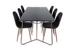 Essgruppe Pippi 16 (7-teilig) Schwarz - Massivholz - 90 x 75 x 190 cm