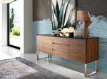 Sideboard aus Nussbaumholz Schwarz - Braun - Metall - Massivholz - Holzart/Dekor - 200 x 81 x 50 cm