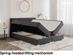 Boxspringbett Alba Dunkelgrau - Breite: 180 cm - H3