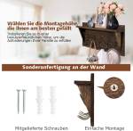 Wandregal Kleiderhakenleiste Braun - Holzwerkstoff - 8 x 26 x 61 cm