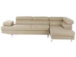 Ecksofa NORREA Beige - Creme - Silber