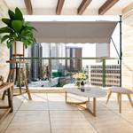 Auvent rétractable pour balcon Beige - Gris - Largeur : 400 cm