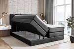 Boxspringbett BOXI1 KING Hochglanz Schwarz - Breite: 160 cm