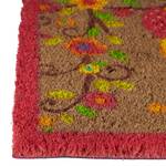 Paillasson en fibres de coco Hibou Marron - Rouge - Jaune - Fibres naturelles - Matière plastique - 40 x 2 x 60 cm