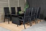 Gartenmöbel-Set Padova (7-teilig) Schwarz - Metall - 100 x 74 x 200 cm