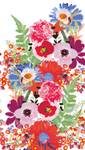 Fototapete Blumentapete Floral Grün - Violett - Rot - Weiß - Kunststoff - Textil - 159 x 280 x 1 cm